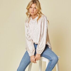 Ivory Animal Print Blouse